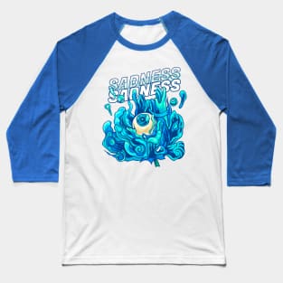 Sadness Eyes and Water Flower Baseball T-Shirt